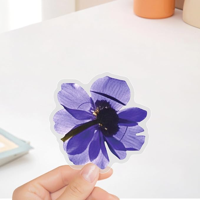 50PCS Transparent Flora Scrapbook Stickers, Flower-E | Vintage Aesthetic Flowers - Image 5