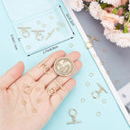 Beebeecraft 1 Box 10Pcs T-bar Closure Connectors 18K Gold Plated Smooth Ring - Image 3