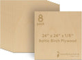 3 mm Baltic Birch Plywood 1/8 x 24 x 24 Inch, Box of 8 B/BB Grade Craft Wood by Woodpeckers