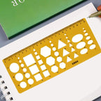 Utoolmart Plastic Drawing Templates Yellow Measuring Rulers Geometric Templates - Image 8