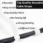 70pcs Cable Ties Reusable White Wire Ties Cable Management Cord Ties Reusable - Image 5
