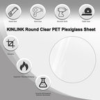KINLINK 9in Plexiglass Sheets 1/8 inch Thick, 3mm Clear Circle PET Plastic Sheet - Image 3