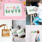 2Pcs Cactus Flower Stencils for Painting, 10 Styles Reusable Succulent Plants - Image 5