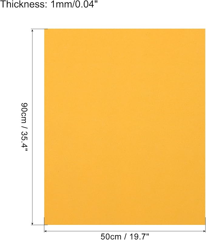 MECCANIXITY EVA Foam Sheets Golden Yellow 19.7 Inch x 35.4 Inch 1mm Thick - Image 2