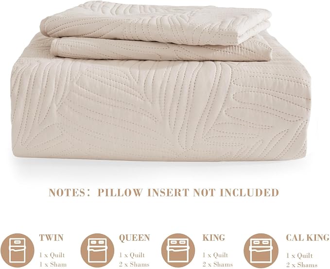 Exclusivo Mezcla Twin Quilt Bedding Set, Lightweight Brich Beige Quilts Twin - Image 6