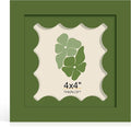 4x4 Picture Frame with Real Glass, Wooden cute 4 x 4 Photo Frame with Wavy Mat by THKRLOF