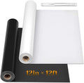12" x 24ft Heat Transfer Vinyl Rolls, Flasoo 2 Rolls Black and White HTV Iron by Flasoo