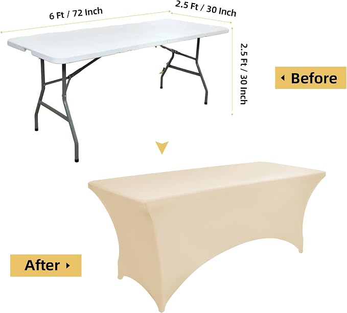 10-Pack 6ft Spandex Table Covers - Image 7