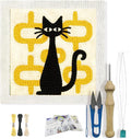 FREEBLOSS DIY Punch Needle Kit Abstract Cat Punch Needle Embroidery Wall by FreeandCreativeCraftsArt