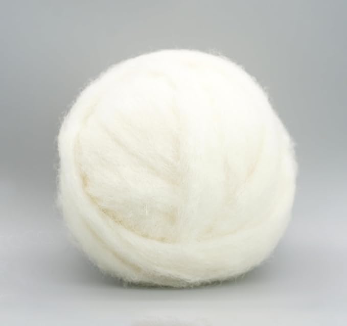 1 Oz Bulky Carded Corriedale Wool, Needle Felting Wool Roving, Wet Felting Wool by Unknown