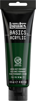 Liquitex BASICS Acrylic Paint, 118ml Tube, Permanent Green Deep by Liquitex