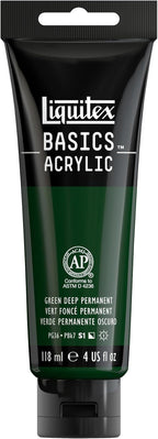Liquitex BASICS Acrylic Paint, 118ml Tube, Permanent Green Deep by Liquitex