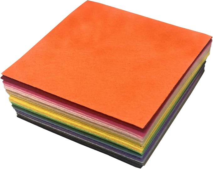 Felt Fabric Sheet 6"x6" DIY Hand Sewn Patches on Fabrics, Various Colored - Image 2