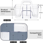 Multiuse Caddy Organizer with Handle, Portable Divided Plastic Tote Bin - Image 5