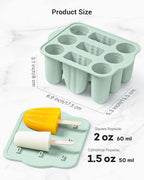 9-Cavity Popsicle Molds for Kids, Homemade BPA-Free Silicone Popsicle Maker - Image 2