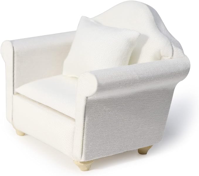 Dollhouse Couch with Pillow 1 12 Scale Miniature Sofa Arm Chair Living Room by Cuteminifulfillsallyourfantasiesabouttheminihomeinyourdreams