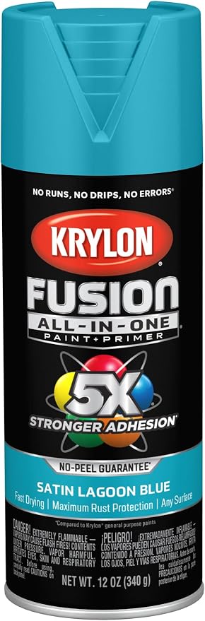 Krylon Fusion All-In-One 12 Oz. Satin Spray Paint, Lagoon Blue by Krylon%C2%AE