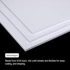 MECCANIXITY EVA Foam Sheets White 9.8 Inch x 9.8 Inch 7mm Thick Crafts Foam - Image 4