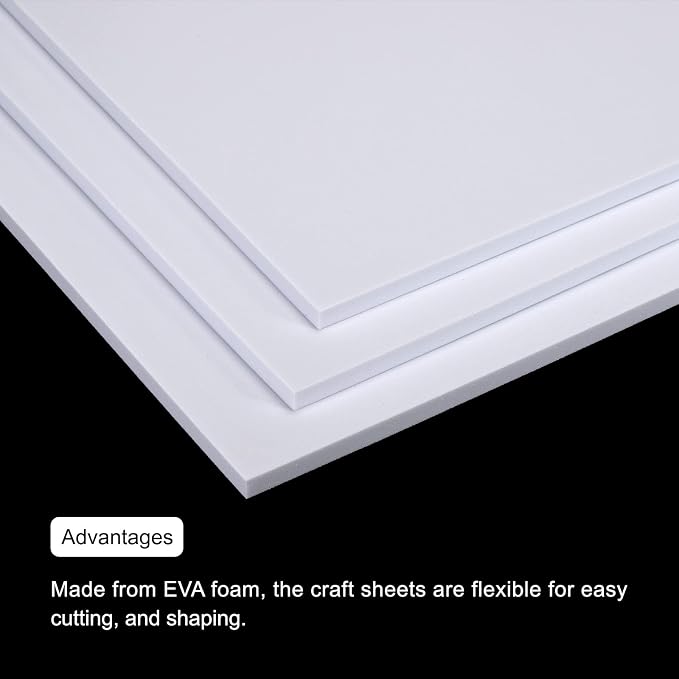 MECCANIXITY EVA Foam Sheets White 9.8 Inch x 9.8 Inch 7mm Thick Crafts Foam - Image 4