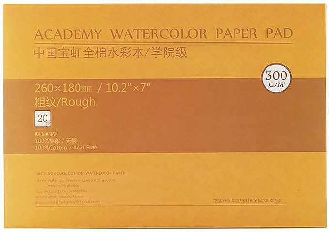 MEEDEN 10×7" Cotton Watercolor Paper Block, Textured Surface Watercolor Paper by MEEDEN