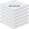Frienda 6 Pack 2" X 16" X 16" Upholstery High Density Foam Cushion White by Frienda