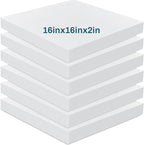 Frienda 6 Pack 2" X 16" X 16" Upholstery High Density Foam Cushion White by Frienda