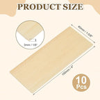 MECCANIXITY 10Pcs Wood Strips Slats, 1/8" x 1‑5/8" x 4" Thin Wood Sticks Flat - Image 2