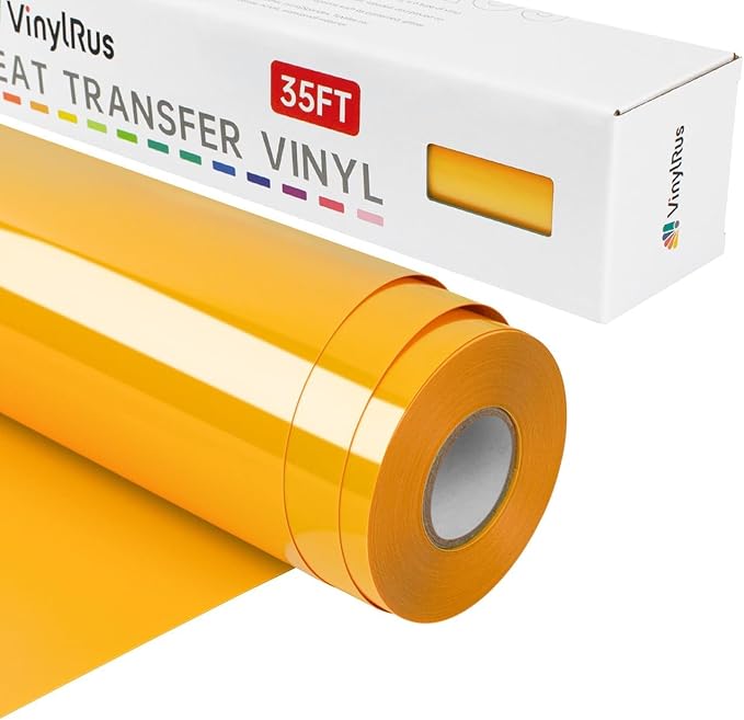 VinylRus Heat Transfer Vinyl-12” x 35FT Melon Yellow Iron on Vinyl Roll by VinylRus