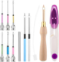 13 Pcs Punch Needle Kit Adjustable Embroidery Punch Needle Tool Set Wooden by Unknown