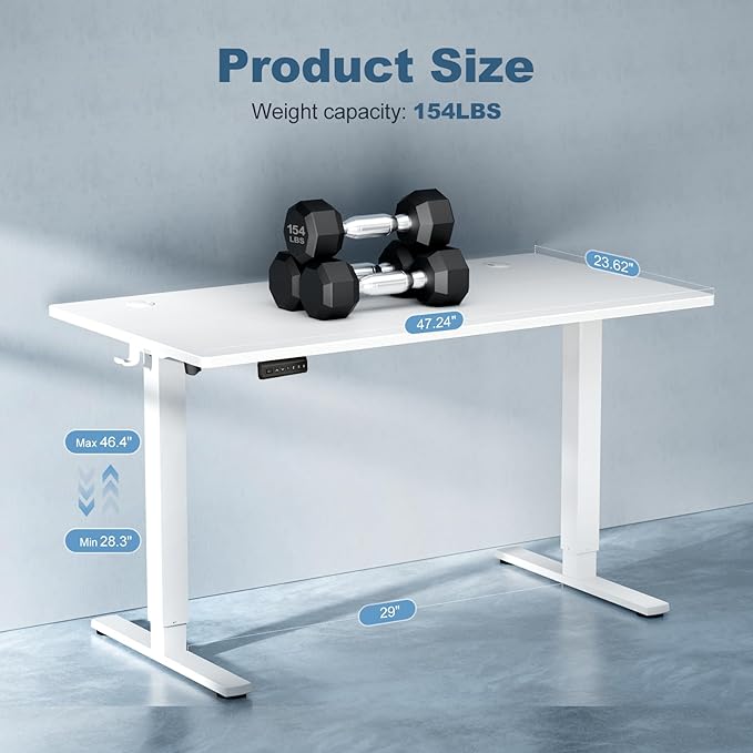 DUMOS 48 Inch Electric Standing Desk Height Adjustable, Sit to Stand Up - Image 3