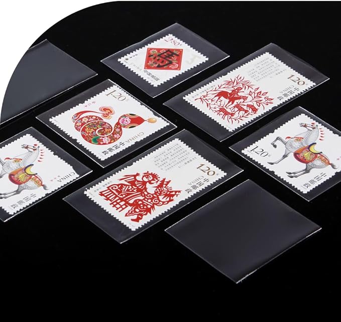 Stamp Collecting Supplies – 760 OPP Stamp Sleeves, 8 Sizes by Unknown