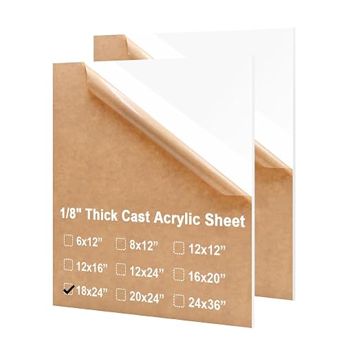 KINLINK 18x24 Plexiglass Sheets 1/8 inch Thick - 3mm White Cast Acrylic Sheet by KINLINK