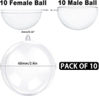 Jishi 10pk Clear Plastic Christmas Ornaments - Image 2