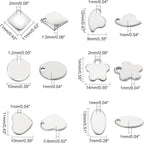 PandaHall Elite 120 Pcs 304 Stainless Steel Flat Blank Stamping Tag Pendants - Image 2