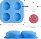 Sakolla 2 Pack 4 Cavity Round Silicone Soap Molds Cylinder Handmade Soap Molds - Image 2