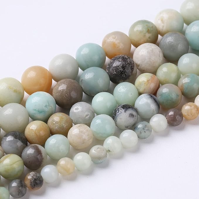 4mm 90pcs Natural Stone Beads Colorful Amazonite Gemstone Round Loose Beads - Image 2