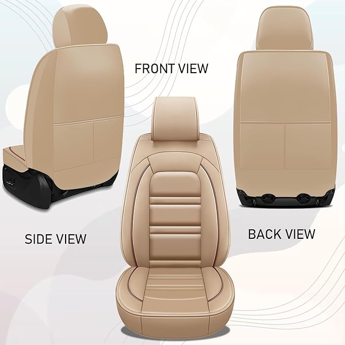 Seat Cover for Infiniti fx35 2003-2012 | Car Seat Covers Front Seats, Waterproof Seat Protectors, Automotive Front Seat Covers (Front Seat, Beige)