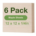 Rowood 6 Pack Maple Plywood 1/4, 6mm Wood Sheets Thin Unfinished Maple Plywood by RowoodAssembleArtDecorateLife