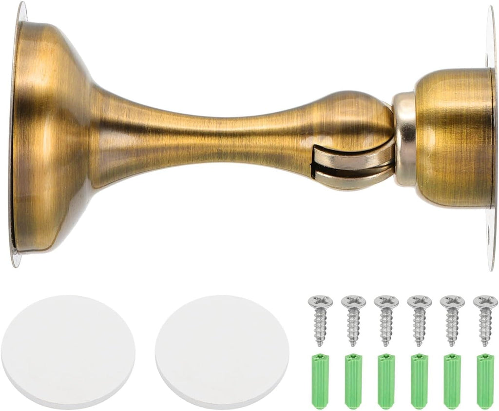 MECCANIXITY Magnetic Door Stoppers Stainless Steel Door Stops, Wall Floor Mounted Doors Holder Keep Doors Open for Home Office Closet (Golden Bronze)