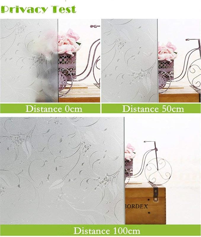 Niviy Window Privacy Film Wheat Flower Frosted Window Glass Film No Glue Door - Image 6