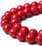 36pcs 10mm Natural Stone Beads Red Turquoise Gemstone Round Loose Beads - Image 3