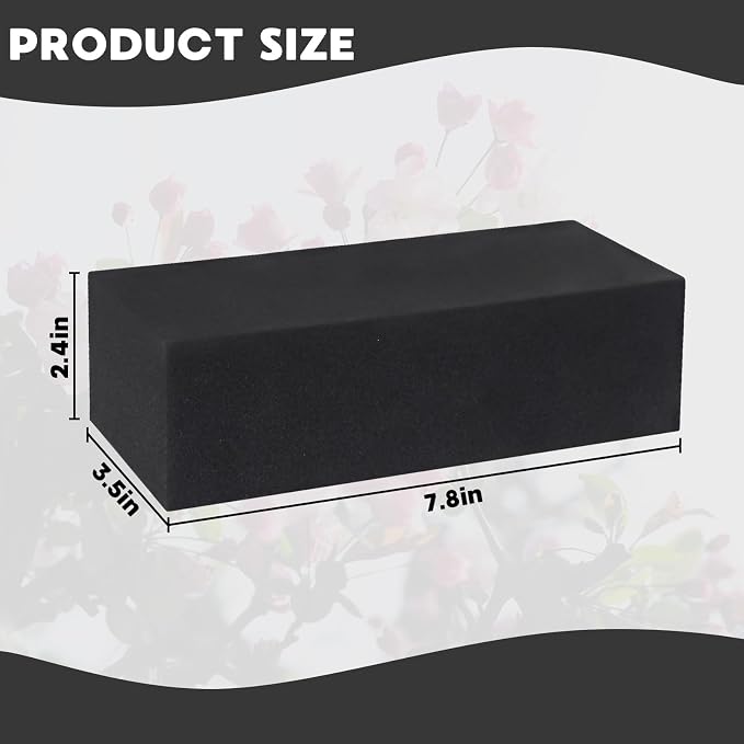 Prashent 18 Pcs Black Floral Foam Blocks - Image 3