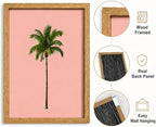 Framed Palm Tree Canvas Wall Art, Girl Beach Poster Print Artwork, - Image 4