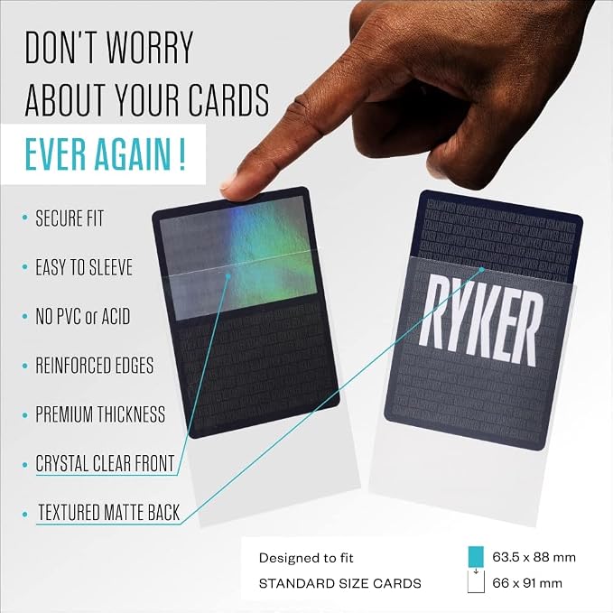 Ryker Sleeves Standard Size Matte Trading Card Sleeves Compatible - Image 2