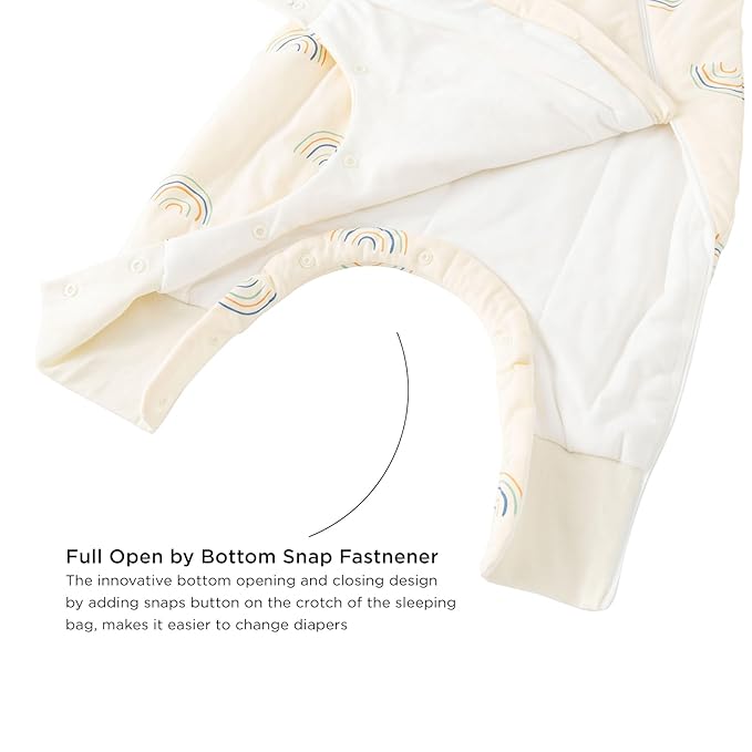 Duomiaomiao 1.5 TOG Toddler Sleep Sack 24-36 Months 100% Cotton Four Season Side Open Zipper Baby Sleep Sack with Feet, Breathable Toddler Wearable Blanket