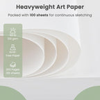Cewei 9x12 Drawing Paper Pad, 100 Sheets, Spiral Bound Sketchbook, 68lb/100gsm - Image 3