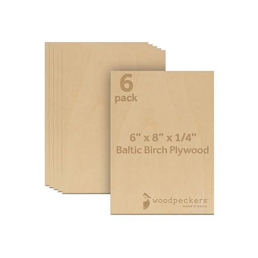1/4 Inch Baltic Birch Plywood 6 mm B/BB Grade Craft Wood, by Woodpeckers
