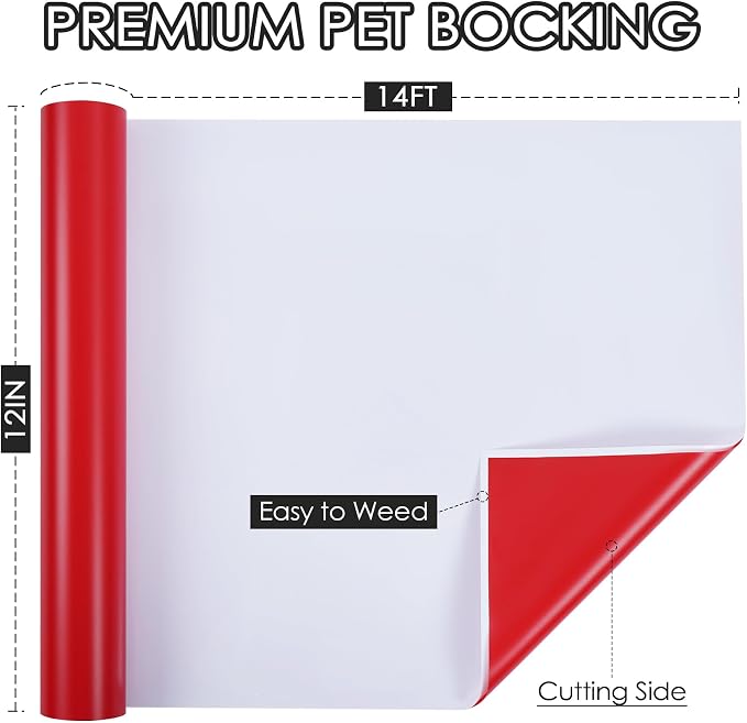 TORC Red Permanent Vinyl 12" x 14 FT Matte Red Adhesive Vinyl Roll Compatible - Image 2