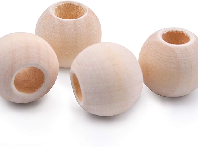 Jdesun 200 Pieces Wooden Beads, Natural Round Wood Loose Beads Wood Spacer 12mm - Image 4