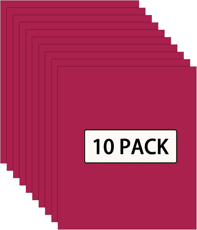 FUNKAKA Rose Red HTV Heat Transfer Vinyl Sheets, 10 Sheets Sticky HTV Vinyl by FUNKAKA